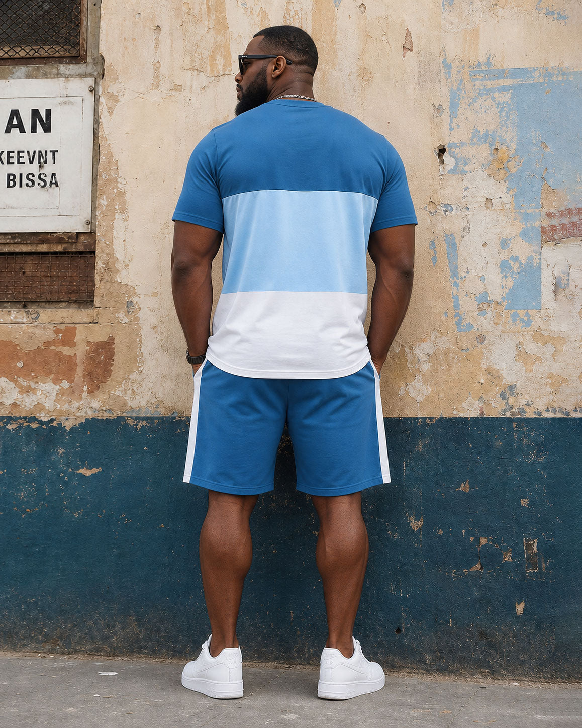 Big & Tall Men's Simple Casual Daily Travel Letter Printed Short-sleeved T-shirt Shorts Set