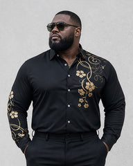 Big & Tall Men's Features Positioning Printed Long Sleeve Shirt Pants Set