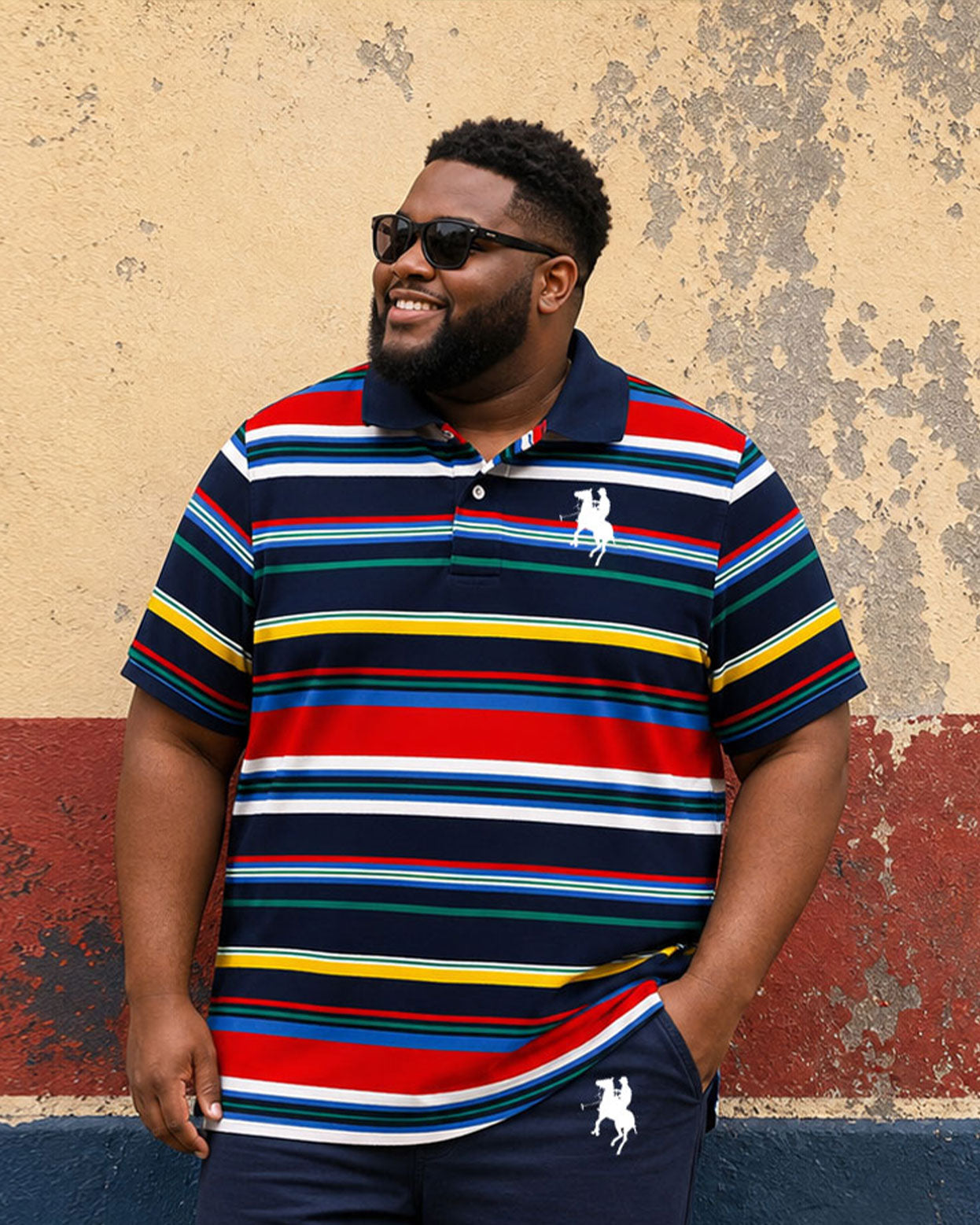 Big & Tall Men's Vacation Leisure Business Travel Daily Hawaii Dating POLO Shirt Short Sleeve Shorts Set
