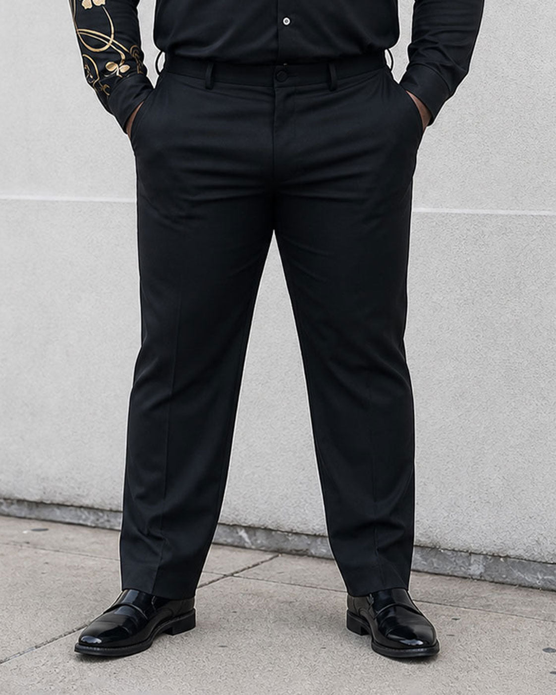 Big & Tall Men's Features Positioning Printed Long Sleeve Shirt Pants Set
