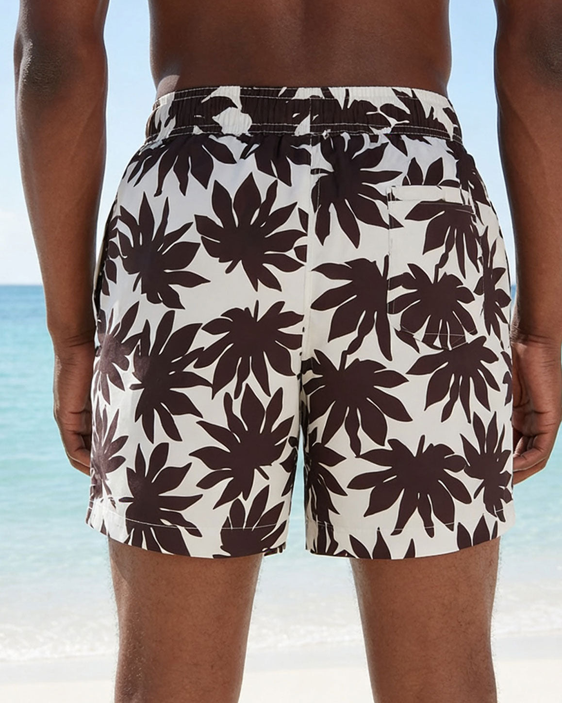 Big & Tall Men's Summer Hawaiian Big Leaf Swimming Fitness Swim Trunks/Shorts