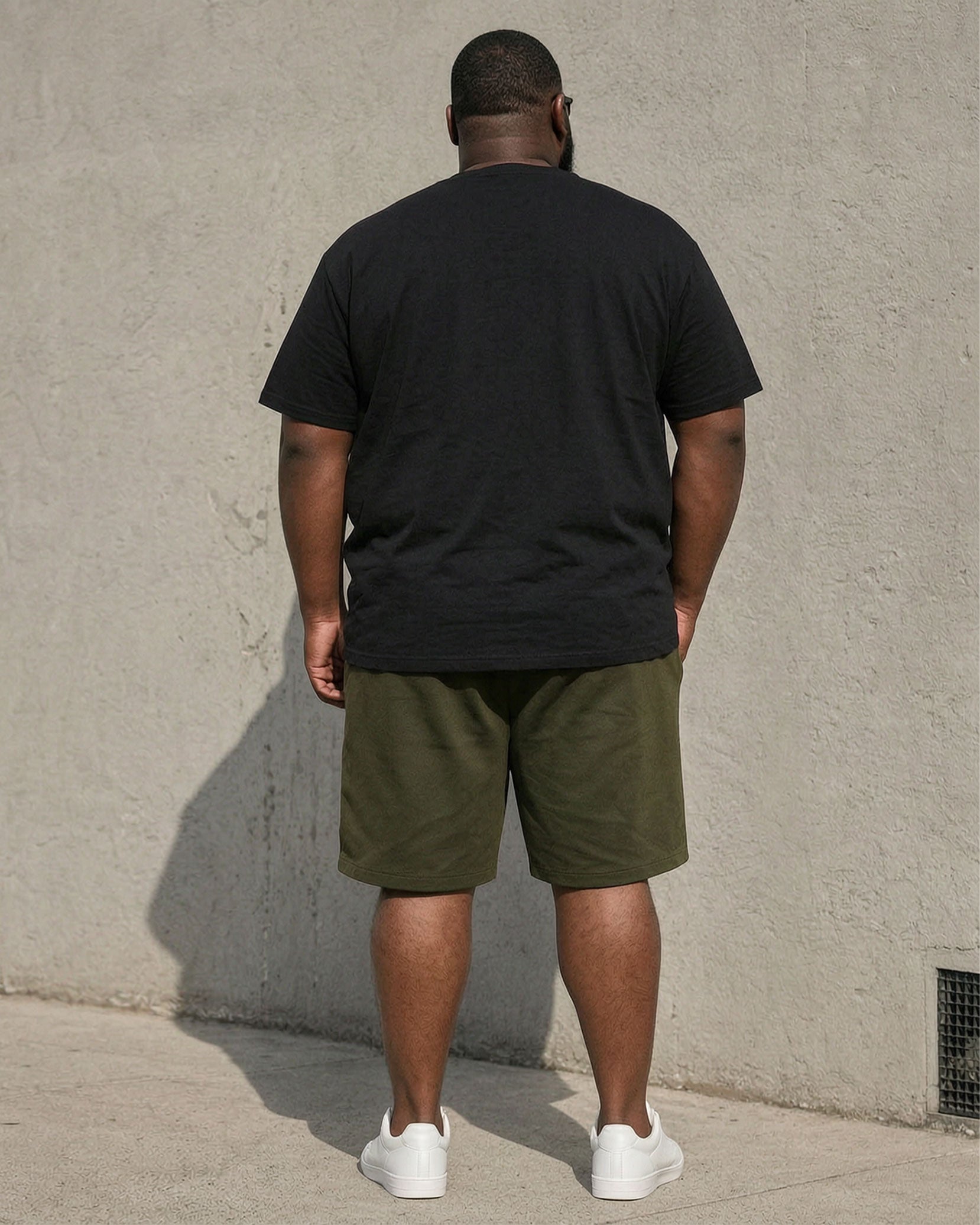 Big & Tall Men's Simple Eagle Silhouette Print Short-sleeved T-shirt Shorts Set