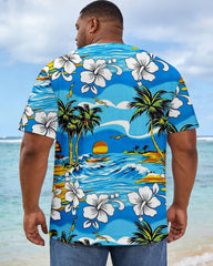 Men's Large Hawaiian Print Short-sleeve T-shirt