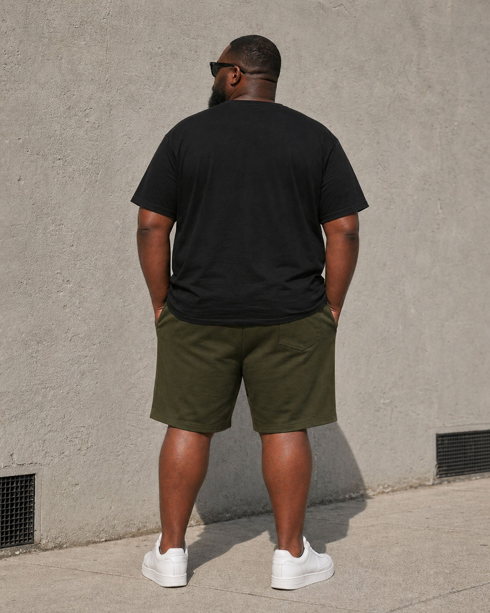 Big & Tall Men's Simple Eagle Silhouette Print Short-sleeved T-shirt Shorts Set