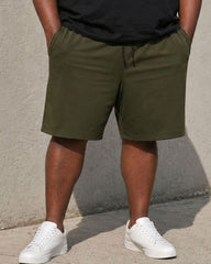 Big & Tall Men's Simple Eagle Silhouette Print Short-sleeved T-shirt Shorts Set