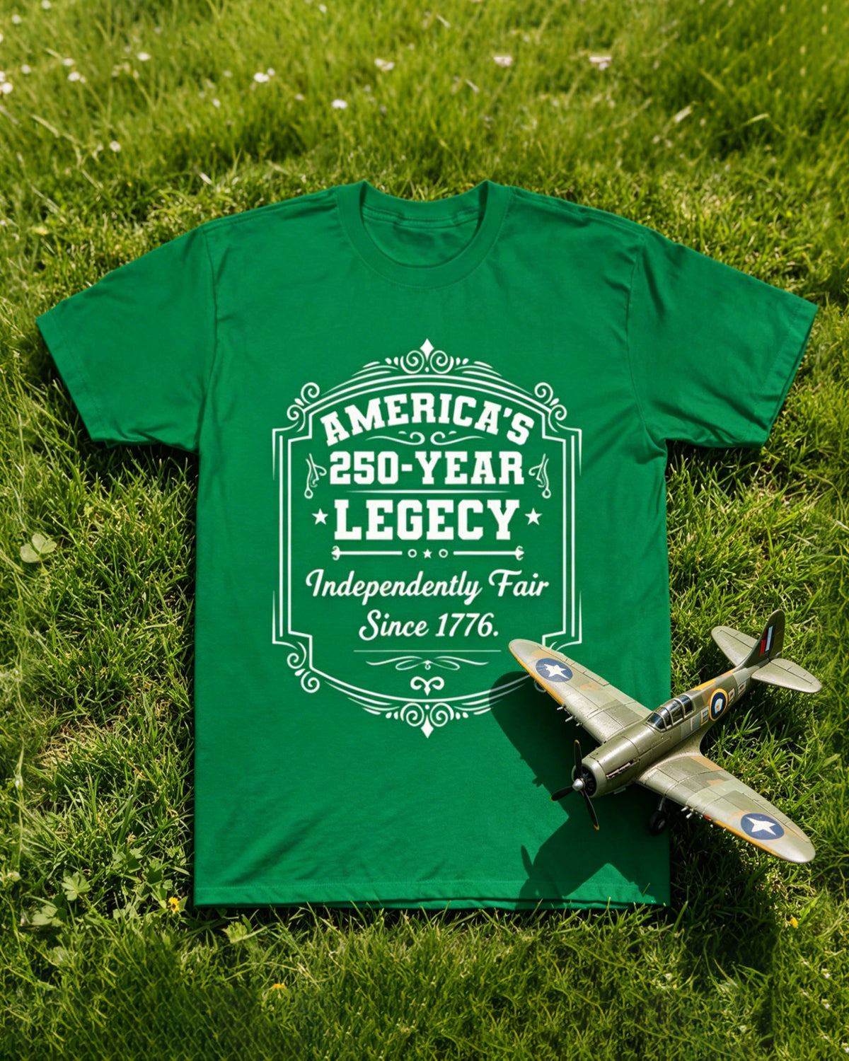 Big & Tall Men's 250 Anniversary Green Printed T-Shirt