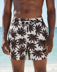 Big & Tall Men's Summer Hawaiian Big Leaf Swimming Fitness Swim Trunks/Shorts