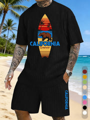 Surfboard Pattern Texture Three-dimensional Jacquard Large Size Casual Suit