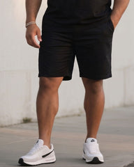 Big & Tall Men's Ink Splicing Black T-Shirt Shorts Set