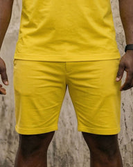 Big & Tall Men's Yellow Summer Vacation Leisure Daily Party Small Label Printed POLO Shirt Short Sleeve Shorts Set