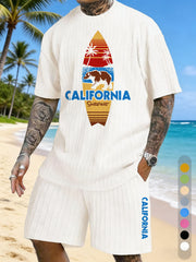 Surfboard Pattern Texture Three-dimensional Jacquard Large Size Casual Suit