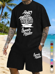 Simple Silhouette Print Texture Three-dimensional Jacquard Large Size Casual Set