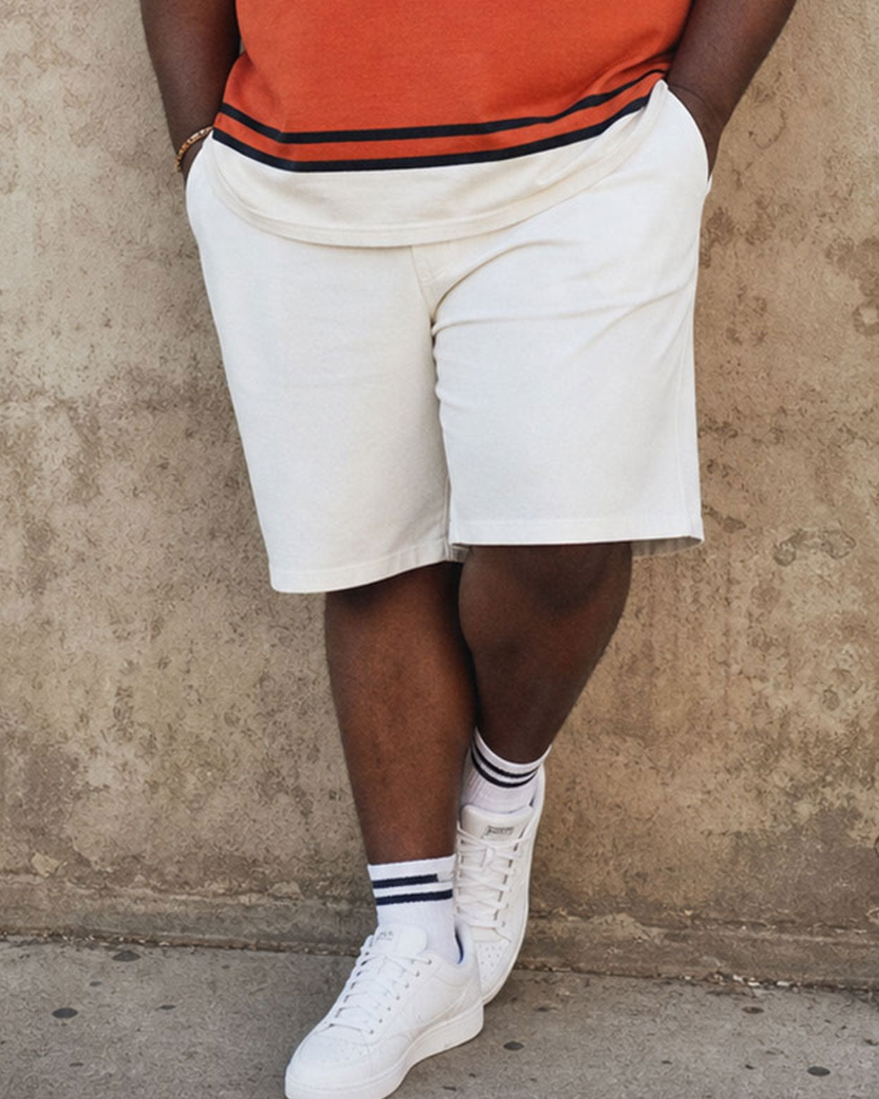 Big & Tall Men's Summer Vacation Hawaii Bright Orange... White Contrast POLO Shirt Short Sleeve Shorts Set