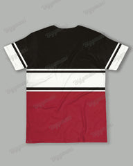 Men's Plus Size Black And Red Color Block Letter Print T-shirt Trousers Suit