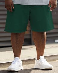 Casual Simple Strip Color Block Large Size Men's T-shirt Shorts Set