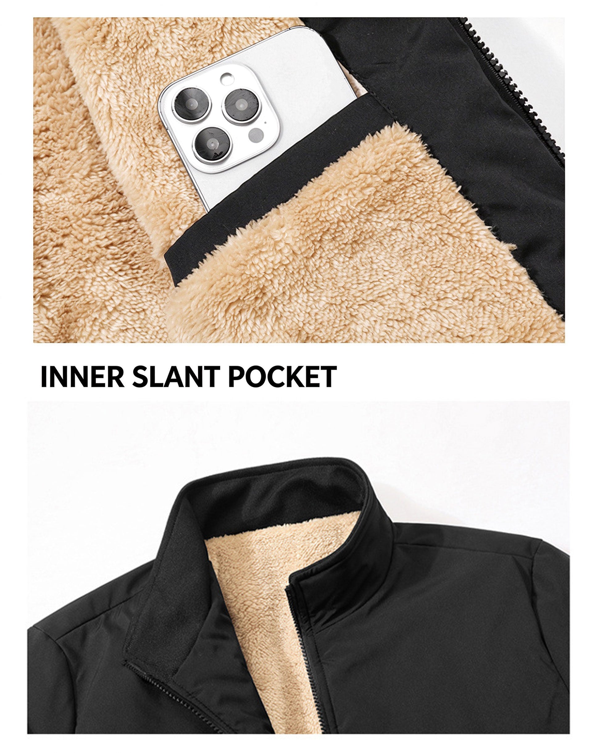 Plus-size Winter Fleece-lined, Thickened, Warm Jacket; Oversized Stand-collar Coat; Casual Men’s Wear.