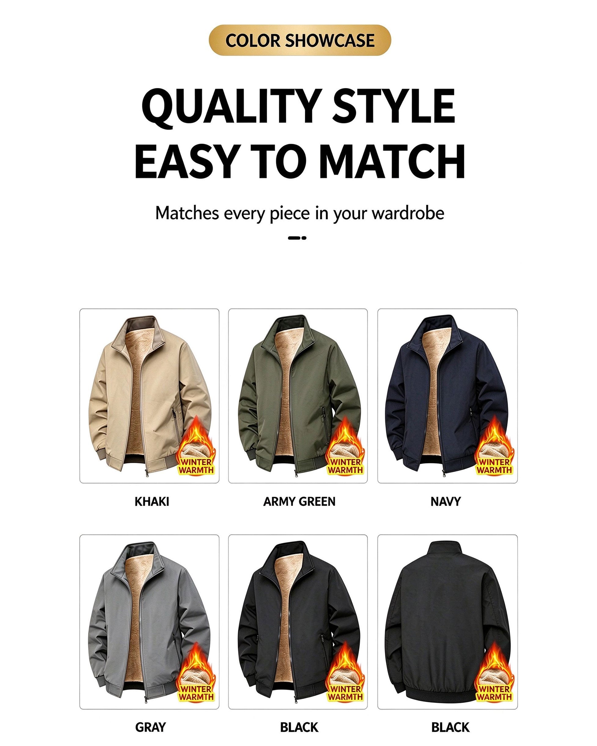 Plus-size Winter Fleece-lined, Thickened, Warm Jacket; Oversized Stand-collar Coat; Casual Men’s Wear.