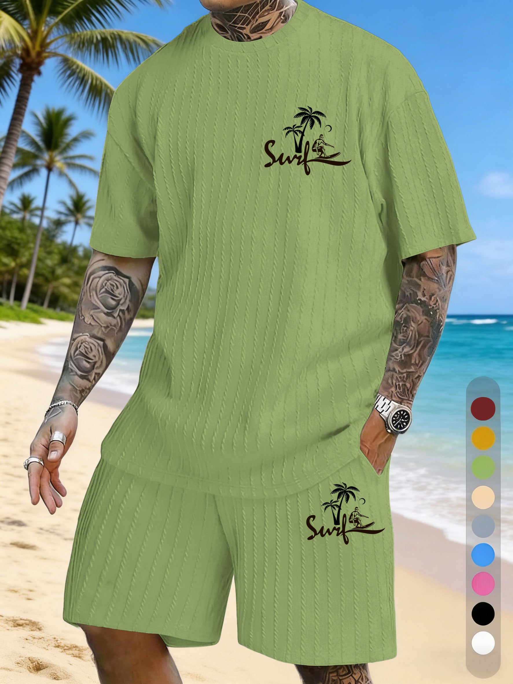 Small Print Texture Three-dimensional Jacquard Large Size Casual Suit