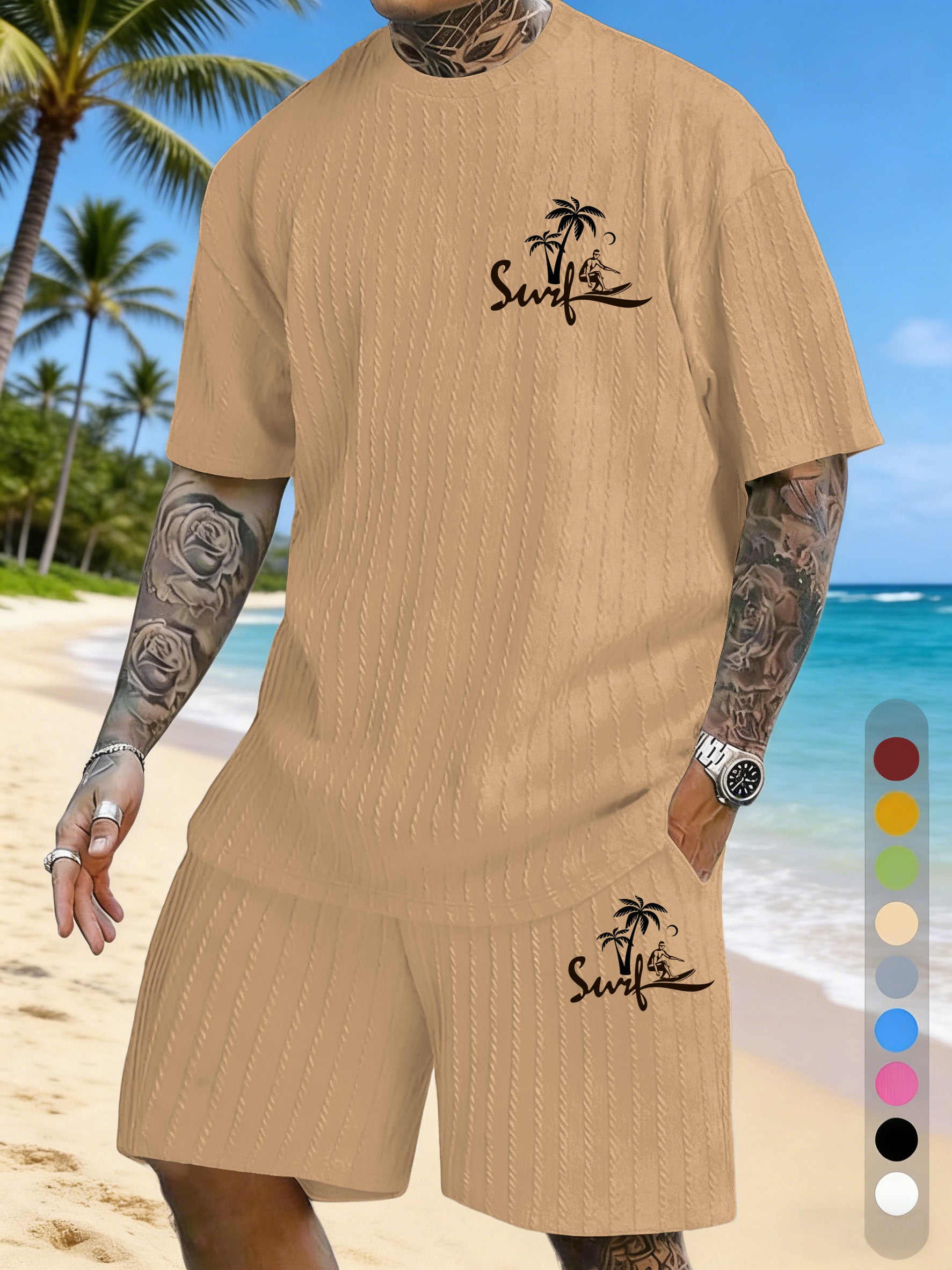 Small Print Texture Three-dimensional Jacquard Large Size Casual Suit