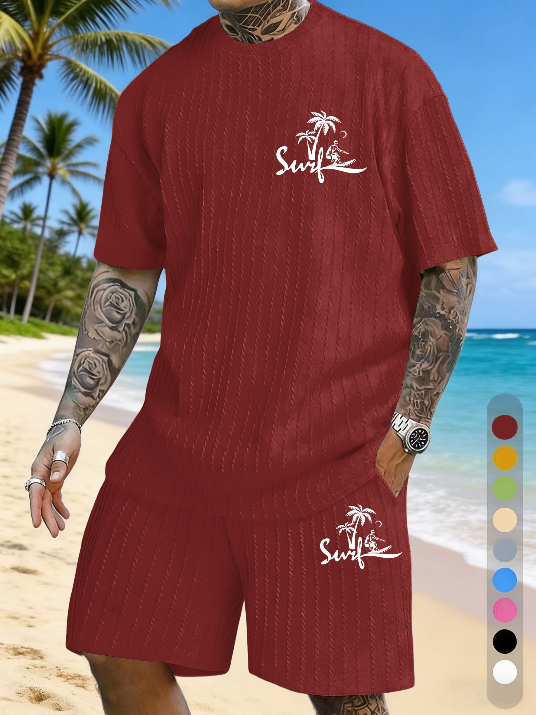 Small Print Texture Three-dimensional Jacquard Large Size Casual Suit