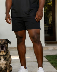 Men's Large Size Gradient Geometric Polo Shirt Short Sleeve Shorts Set