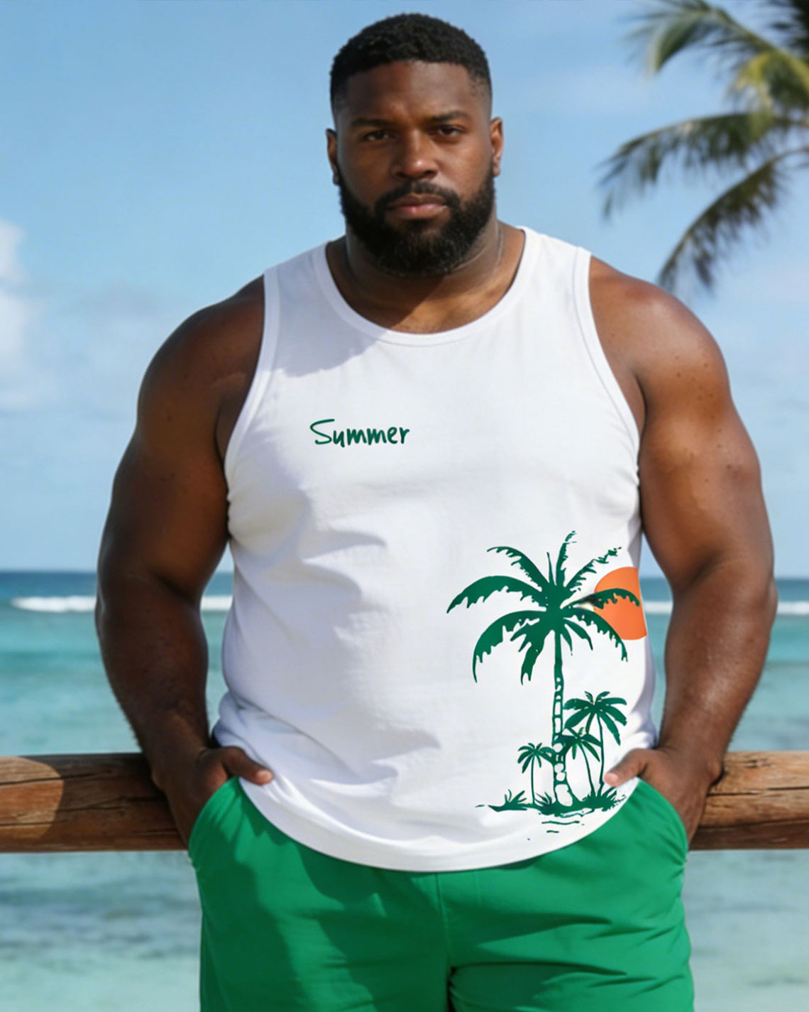 Hawaii Vacation Simple Vest Shorts Set