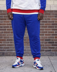 Large Size Men's Autumn And Winter Warm Contrast Color Stitching Large Logo Letter Printed Hoodie Sweatpants Set