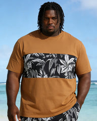 Men's Big & Tall Hawaii New Stitching Printed Short Sleeve T-Shirt Shorts Set