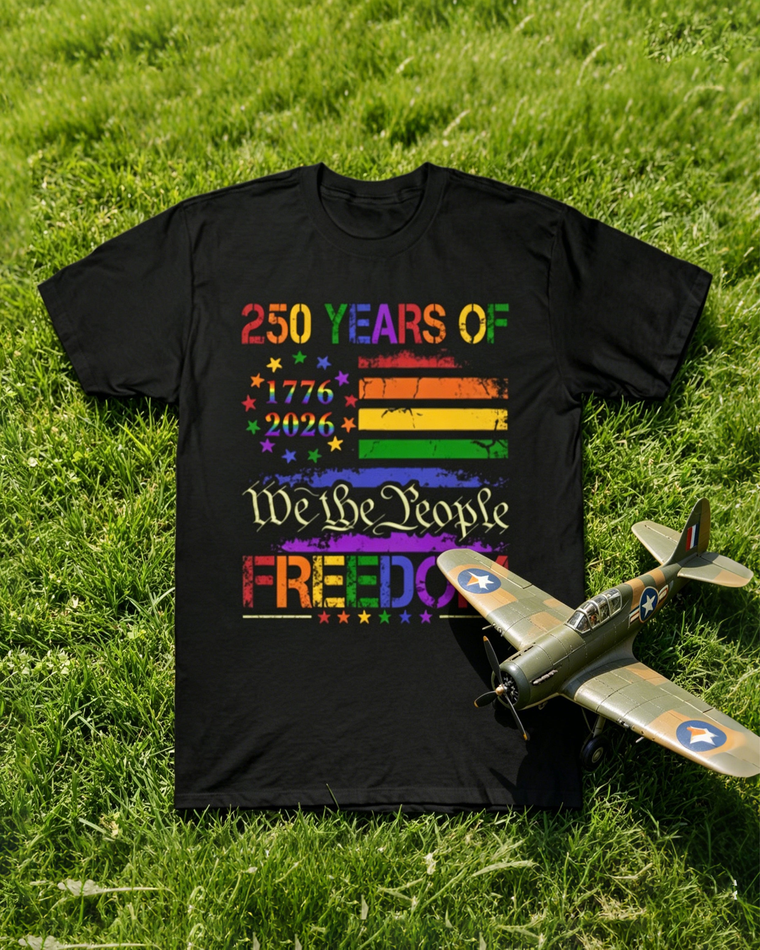 Big & Tall Men's Rainbow Hope Commemorative T-Shirt For The 250 Anniversary Of The Founding Of The United States