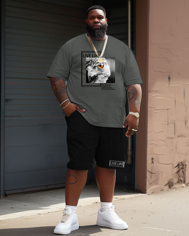 Street Casual Hawkeye Letter Print Large Men's Suit