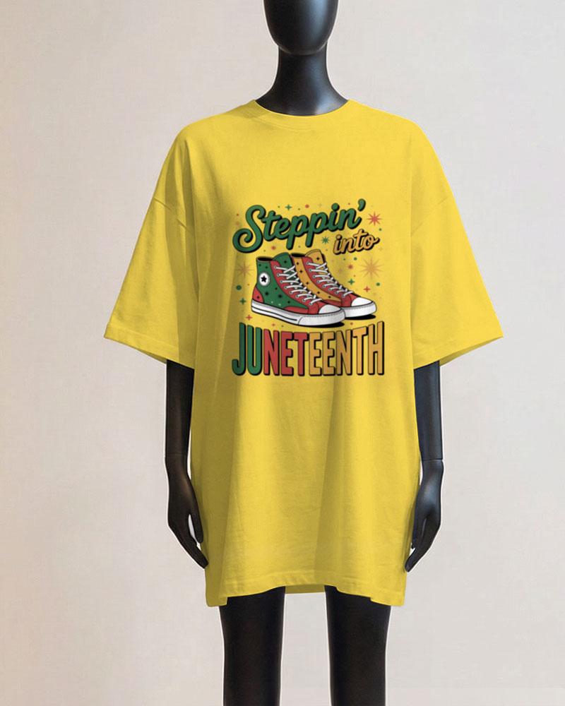 Black Boys And Girls Plus Size Short-Sleeved T-Shirt Entering June Festival