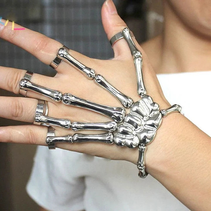 Retro Punk Ghost Hand Skull Mitten Bracelet