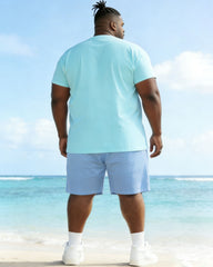 Men's Big & Tall Simple Hard Color Short Sleeve T-Shirt Shorts Set