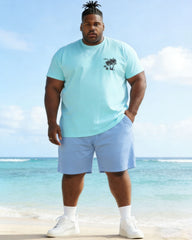 Men's Big & Tall Simple Hard Color Short Sleeve T-Shirt Shorts Set