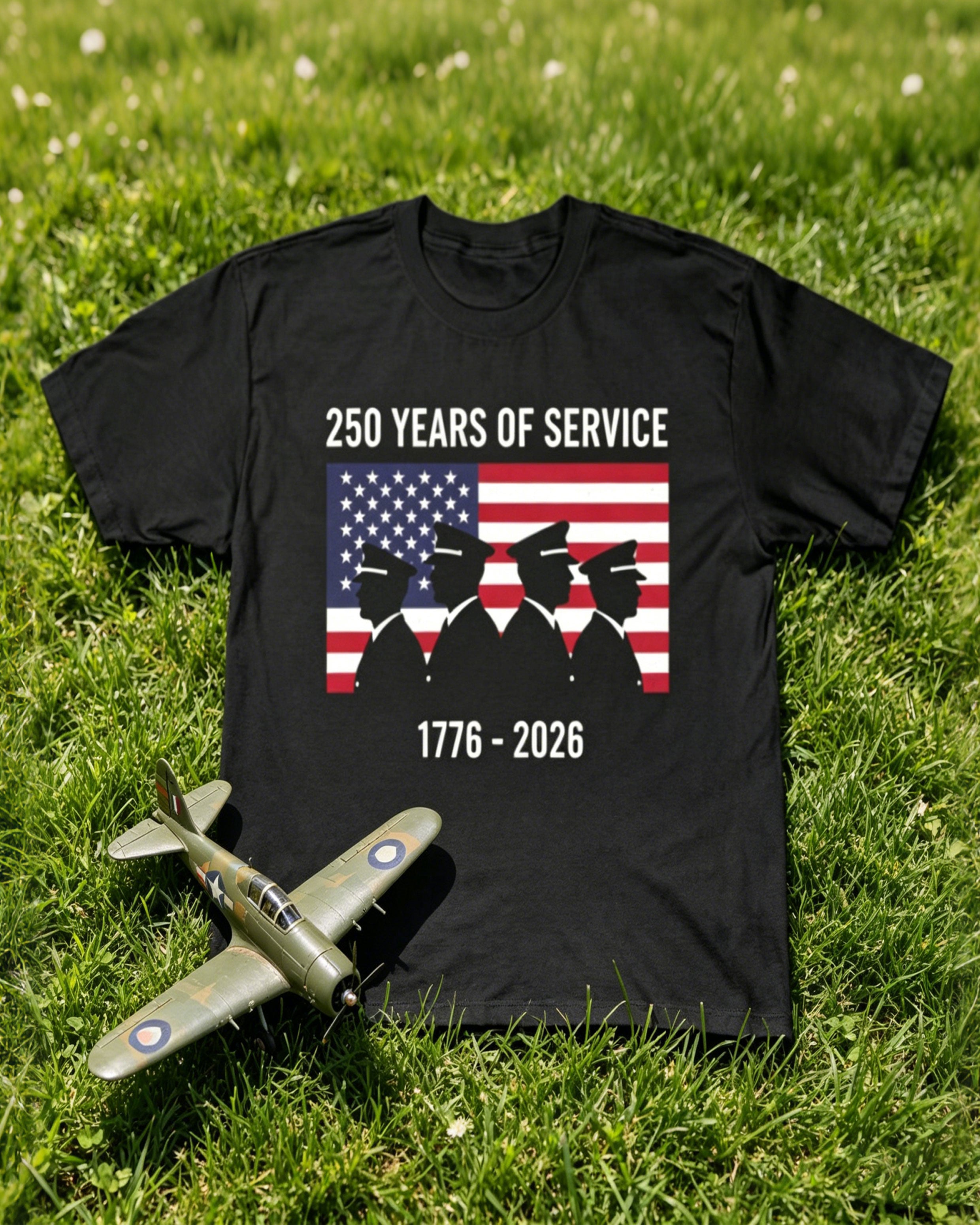 Big & Tall Men's 250 Anniversary Of The Founding Of The United States Military Guardian Printed T-shirt