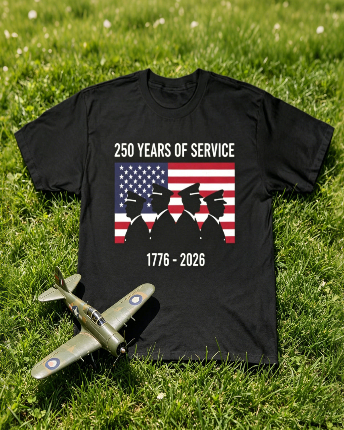 Big & Tall Men's 250 Anniversary Of The Founding Of The United States Military Guardian Printed T-shirt