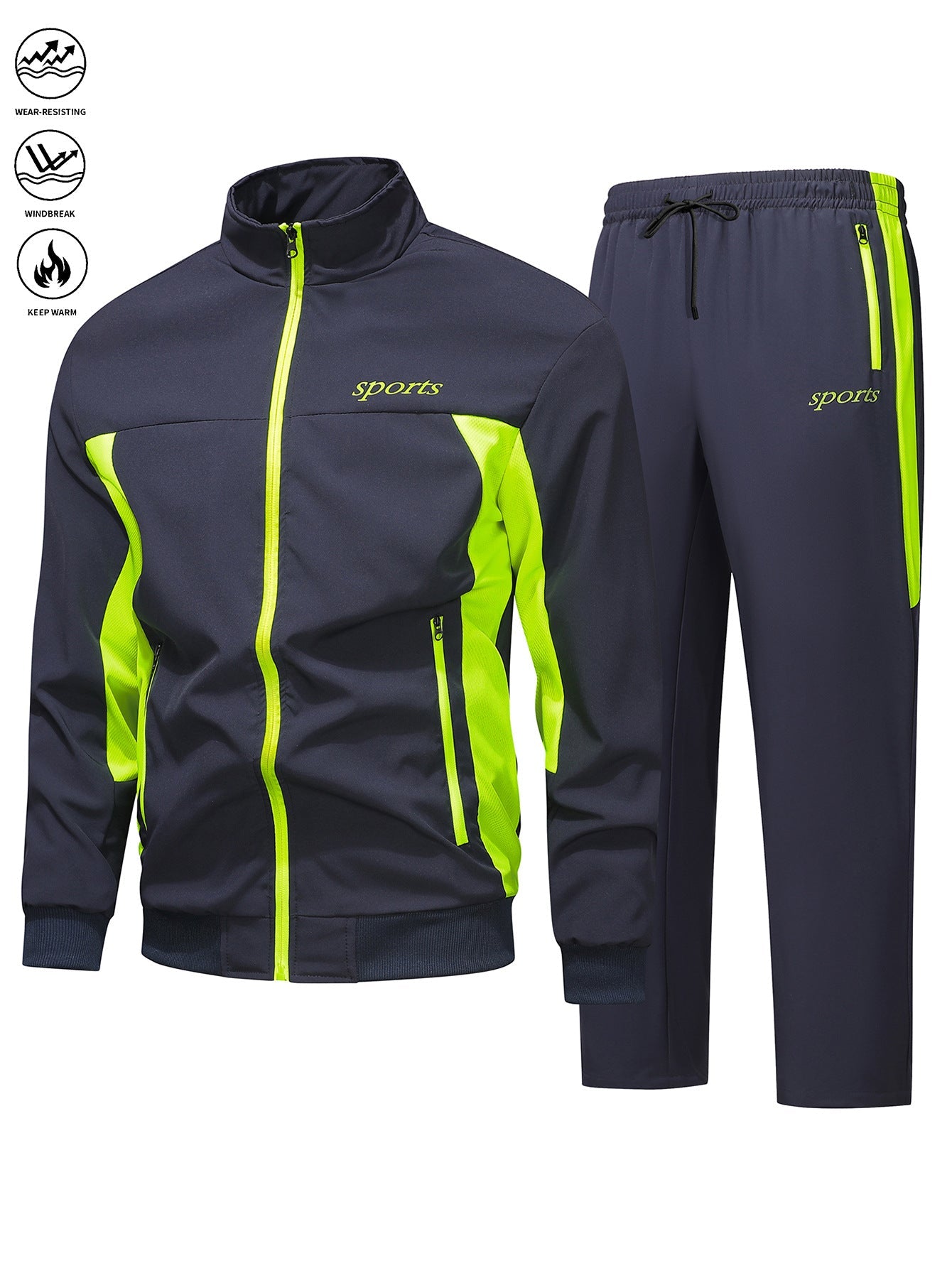 Men's Fall and Winter Outfits Tracksuits Sweatsuits 2 Pieces