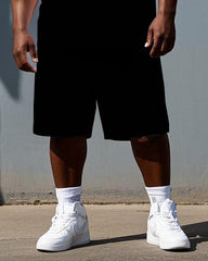 Big & Tall Men's Punk Theme Bold Letters IF YOU LET ME Print Outdoor Short-Sleeve T-shirt 2-Piece Set