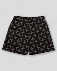 Big & Tall Men's Black Geometric Star Letter Print Sports Mesh Quick-Dry Shorts