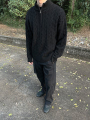 🔥Christmas 50% Off Exclusive ✨Men's solid color zipper sweater, fashionable knit long sleeved