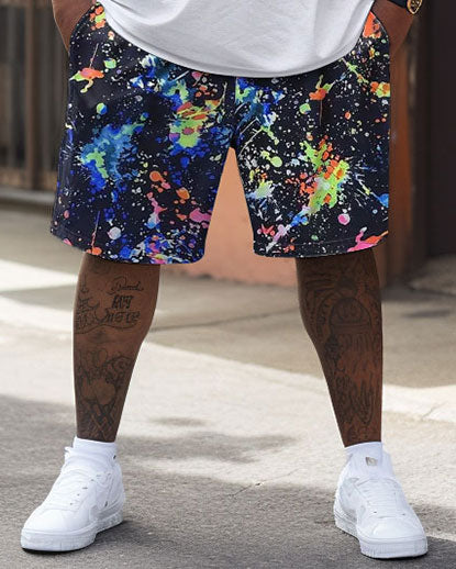 Street Cool Starry Sky Patchwork Printed Large Men's Set