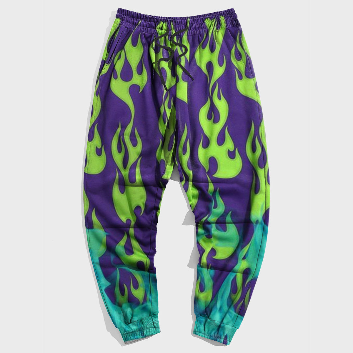 Tie-Dye Fire Street Style Big & Tall Men's Casual Vintage Trousers