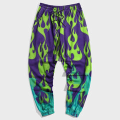 Tie-Dye Fire Street Style Big & Tall Men's Casual Vintage Trousers