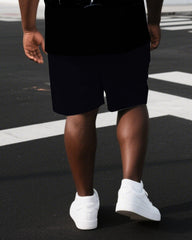 Men's Punk Style WELCOME TO MY WORLD Human Back Print Short-Sleeve T-shirt 2-Piece Big & Tall Set