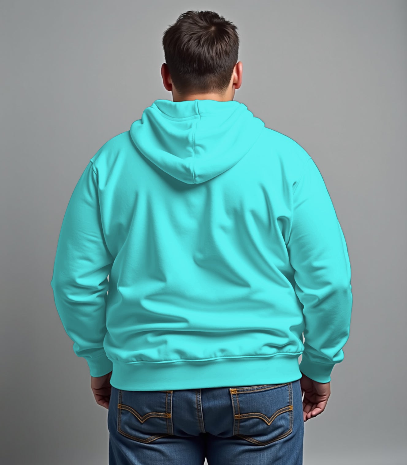 Men's Big and Tall Casual Hip Hop Blue Pink Skull Hoodie Two-Piece Set