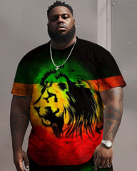 Street Cartoon Red And Green Block Printed Large Men's Suit