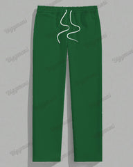 Men's Plus Size Christmas Cosplay Green Elf Print Long Sleeve T-Shirt Trousers Suit