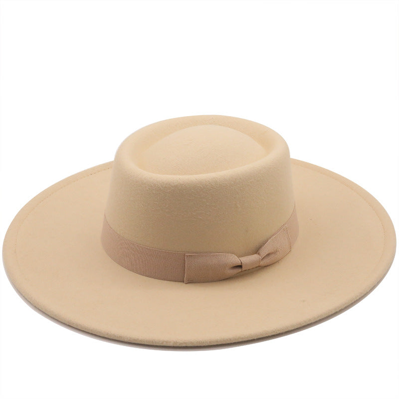 Multicolor Autumn/Winter Wool Big Brim Jazz Hat