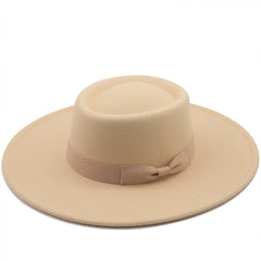 Multicolor Autumn/Winter Wool Big Brim Jazz Hat