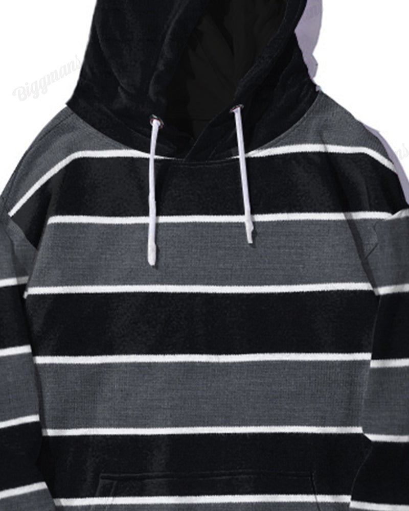 Men's Classic Tricolor Stripe Plus Size Hoodie Suit
